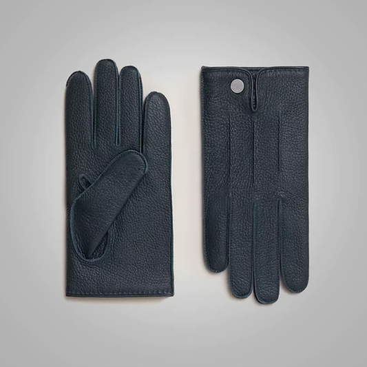New LambSkin Black Perfect Strech Genuine Leather Winter Gloves For Men