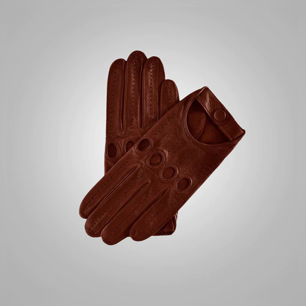 New Brown Gloves Genuine Sheepskin Leather Driving Gloves For Men