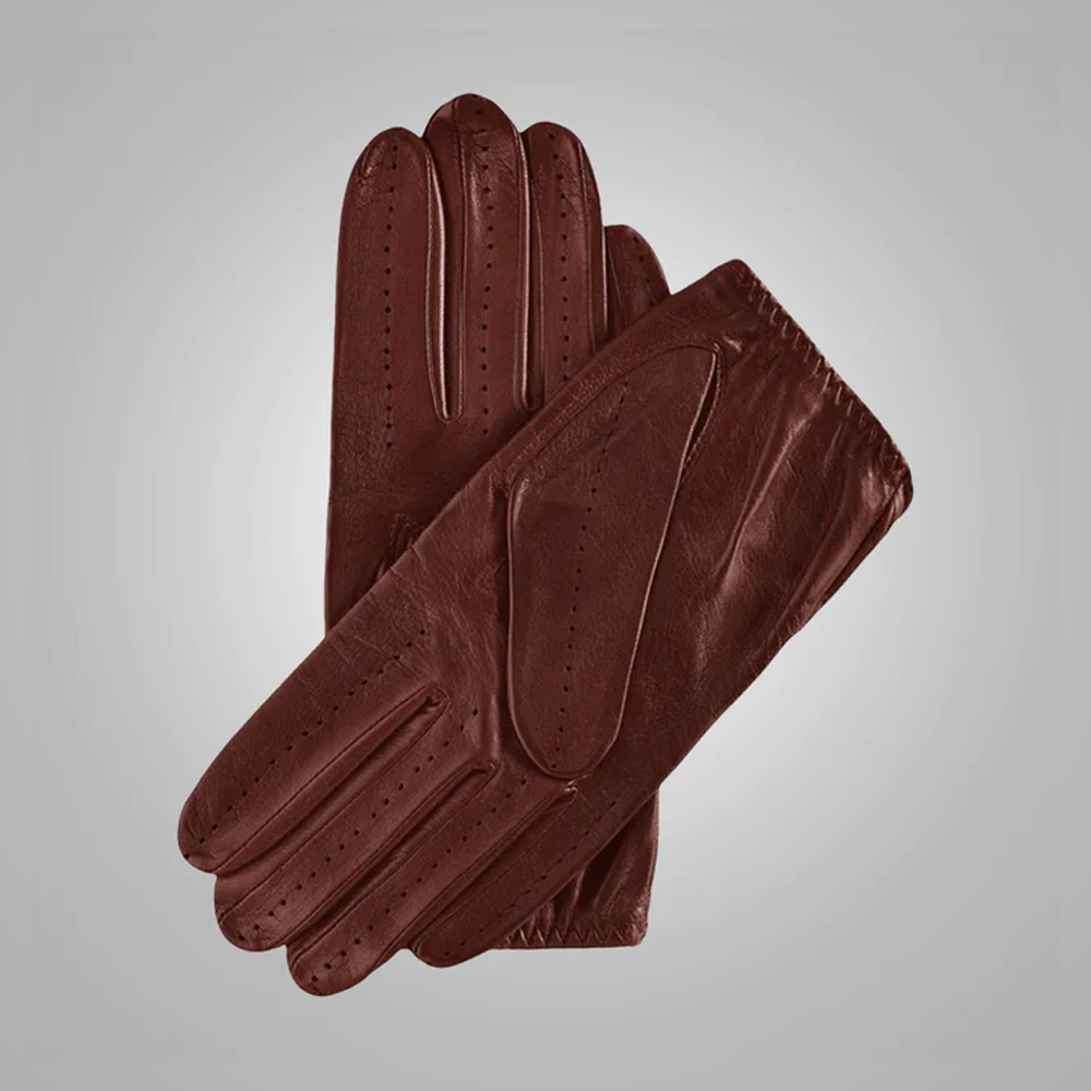 New Brown Gloves Genuine Sheepskin Leather Driving Gloves For Men