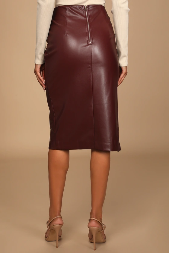 New Women Handmade Red Sheepskin Genuine Leather Skirt