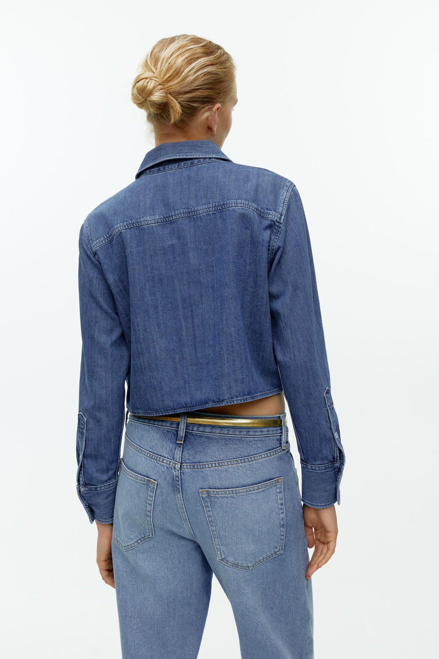 New Women Cropped Styled Denim Shirt Made From Organic Cotton