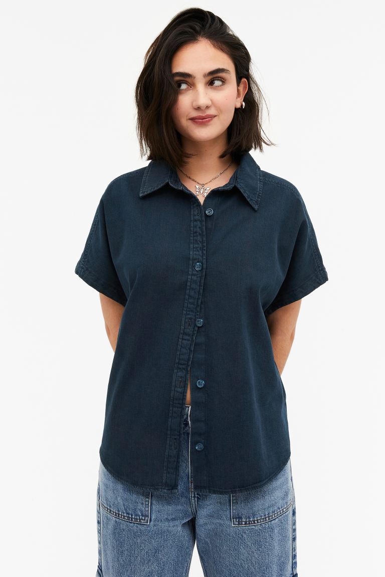 New Boxy Blue Denim Shirt For Women