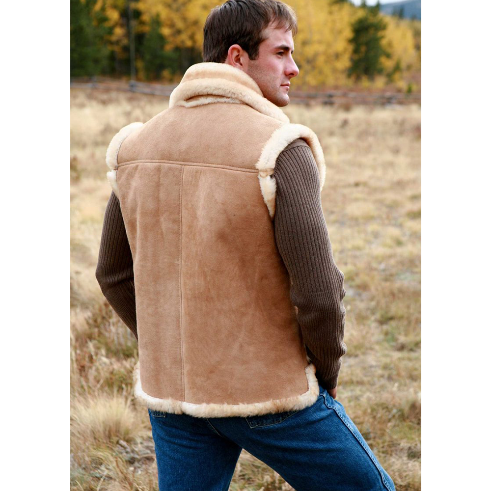 shearling leather vest