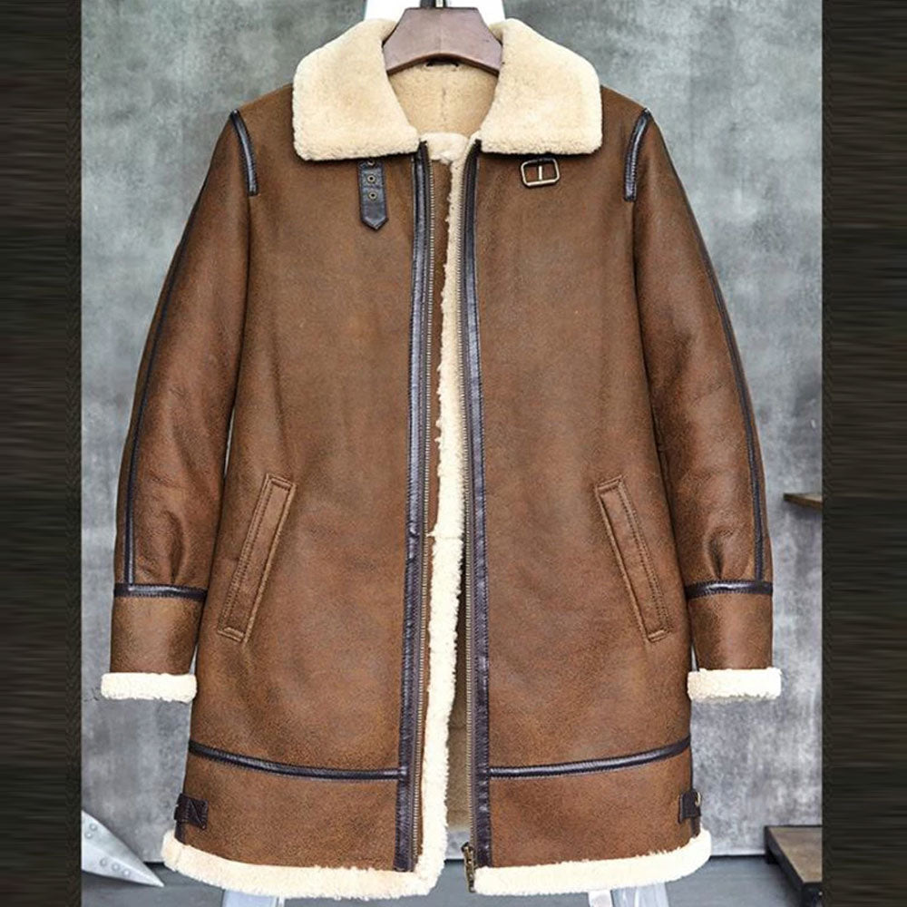 shearling sheepskin coat for mens | Shearling jacket on sale ...