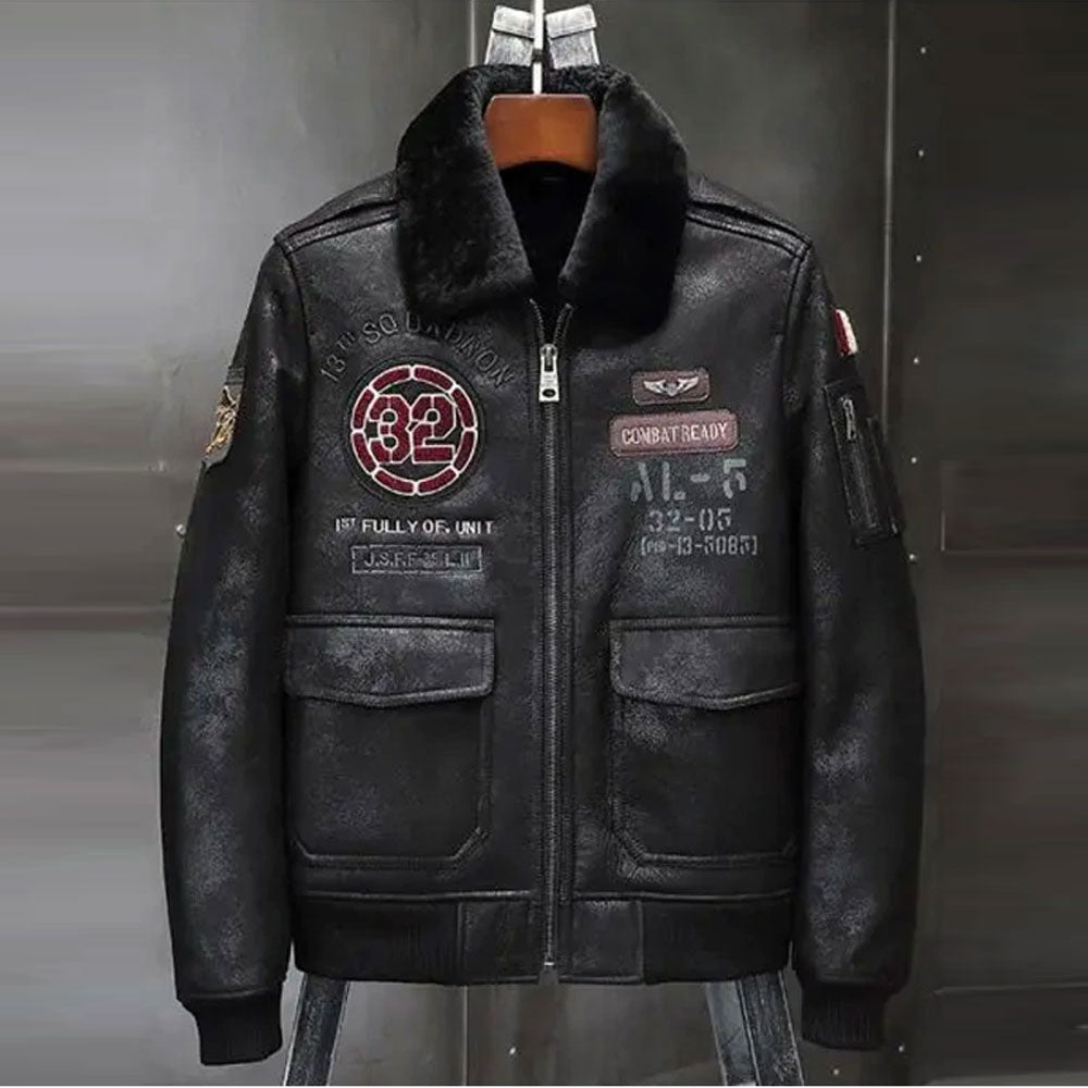 Mens Airforce Flight Coat Embroidered Jacket