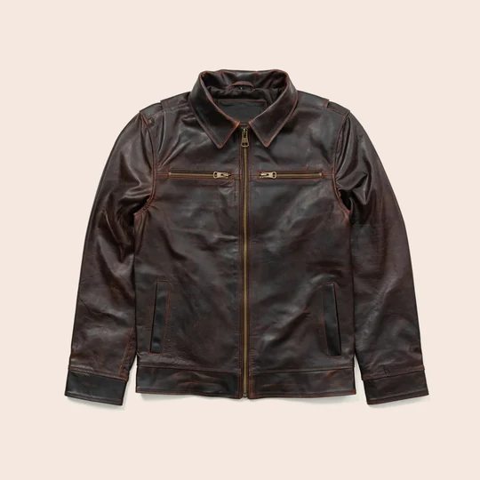 Men's Brown Aviator Classic Flight Genuine Leather Jacket