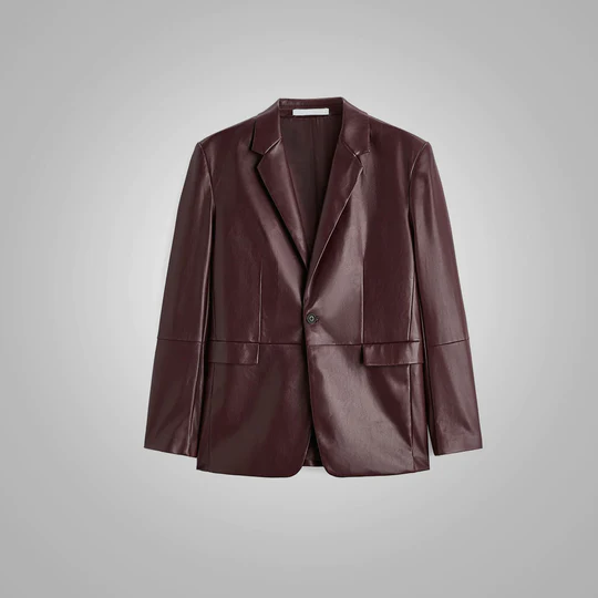 New Mens Brown Double Breasted Suede Leather Blazer | Sophisticated Style
