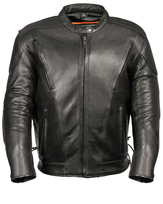 New Brown Mens Motorcycle Genuine Leather Biker Jacket