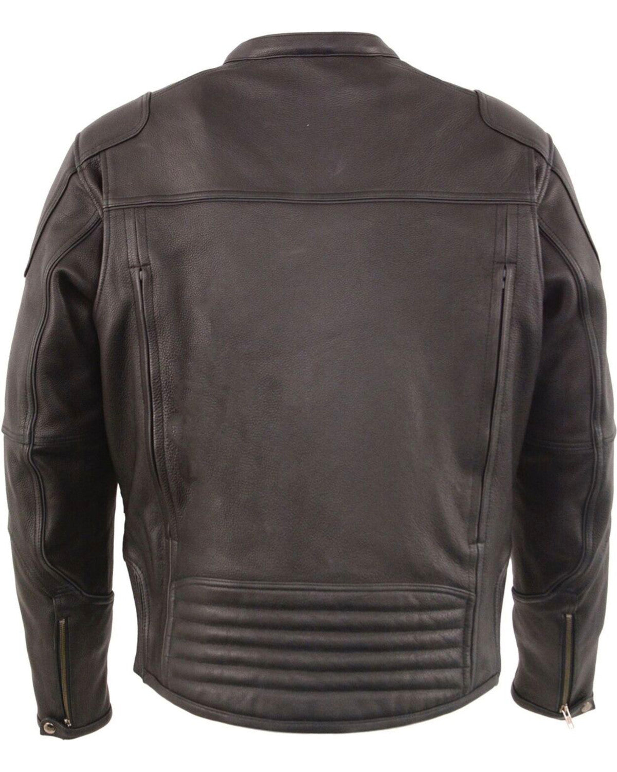 Men's Black Cool Tec Leather Biker Jacket