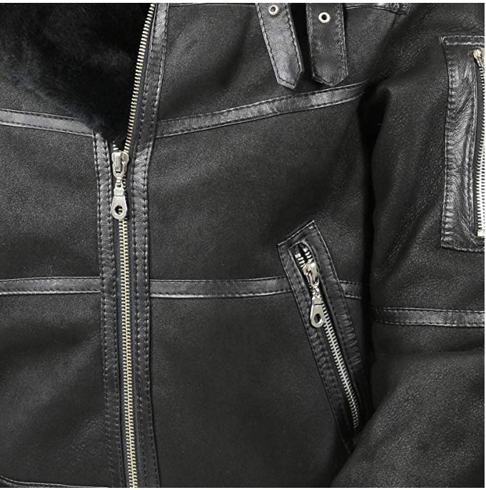 Aviator shearling leather jacket