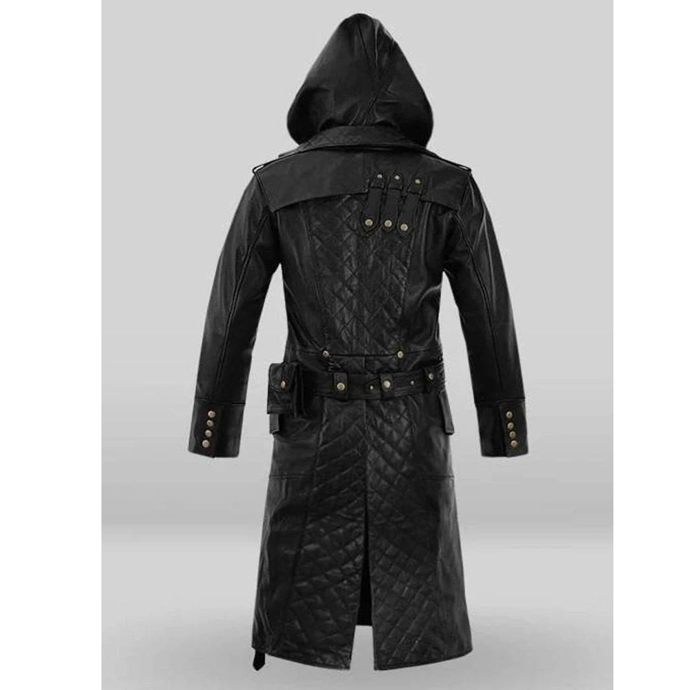 Mans Lambskin Trench coat with hoodie Boxer trench long Coat