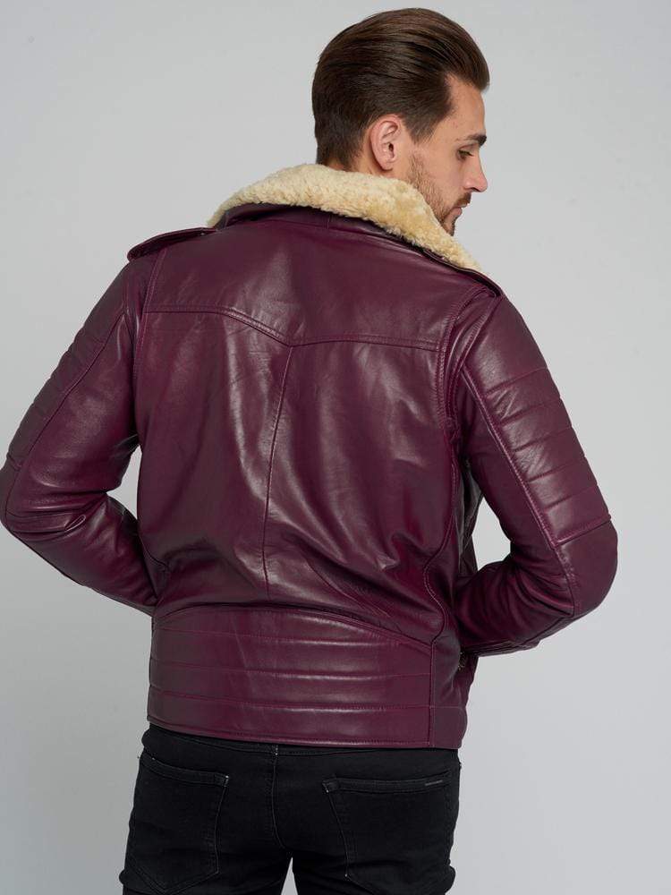 b3 Brown Fur shearling Leather Jacket