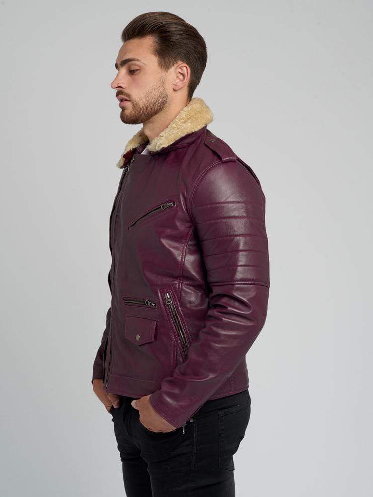 b3 Brown Fur shearling Leather Jacket