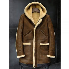 Sheepskin Coat Hooded Leather Jacket Fur Coat Mens Winter Coats Long F