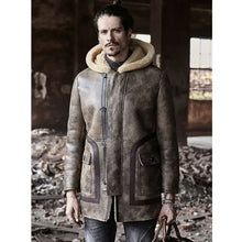 Sheepskin Coat Long Leather Jacket Hooded Fur Coat Thick Mens Winter C
