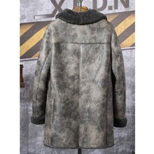 Hunting Leather Shearling Bomber Trench Coat | Men's Shearling Coats