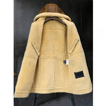 Sheepskin Coat Hooded Leather Jacket Fur Coat Mens Winter Coats Long F